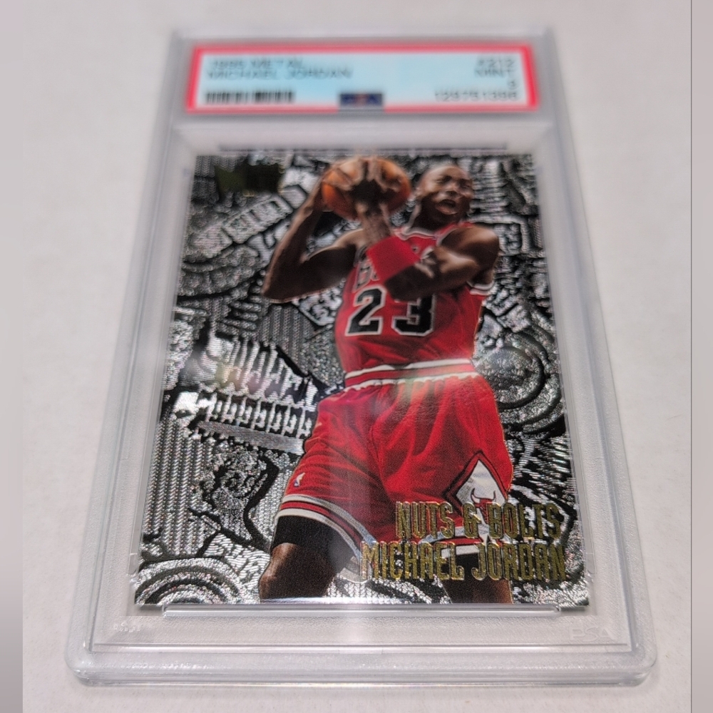 PSA 9 MINT - 1995 Fleer Metal - Nuts & Bolts - MICHAEL JORDAN #212